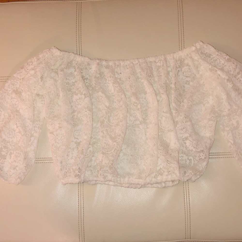 Garage Lace Off the Shoulder Top